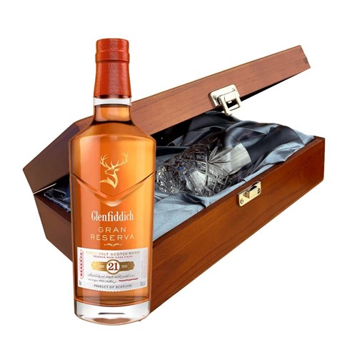 Glenfiddich 21 Year Old Gran Reserve Whisky 70cl In Luxury Box With Royal Scot Glass